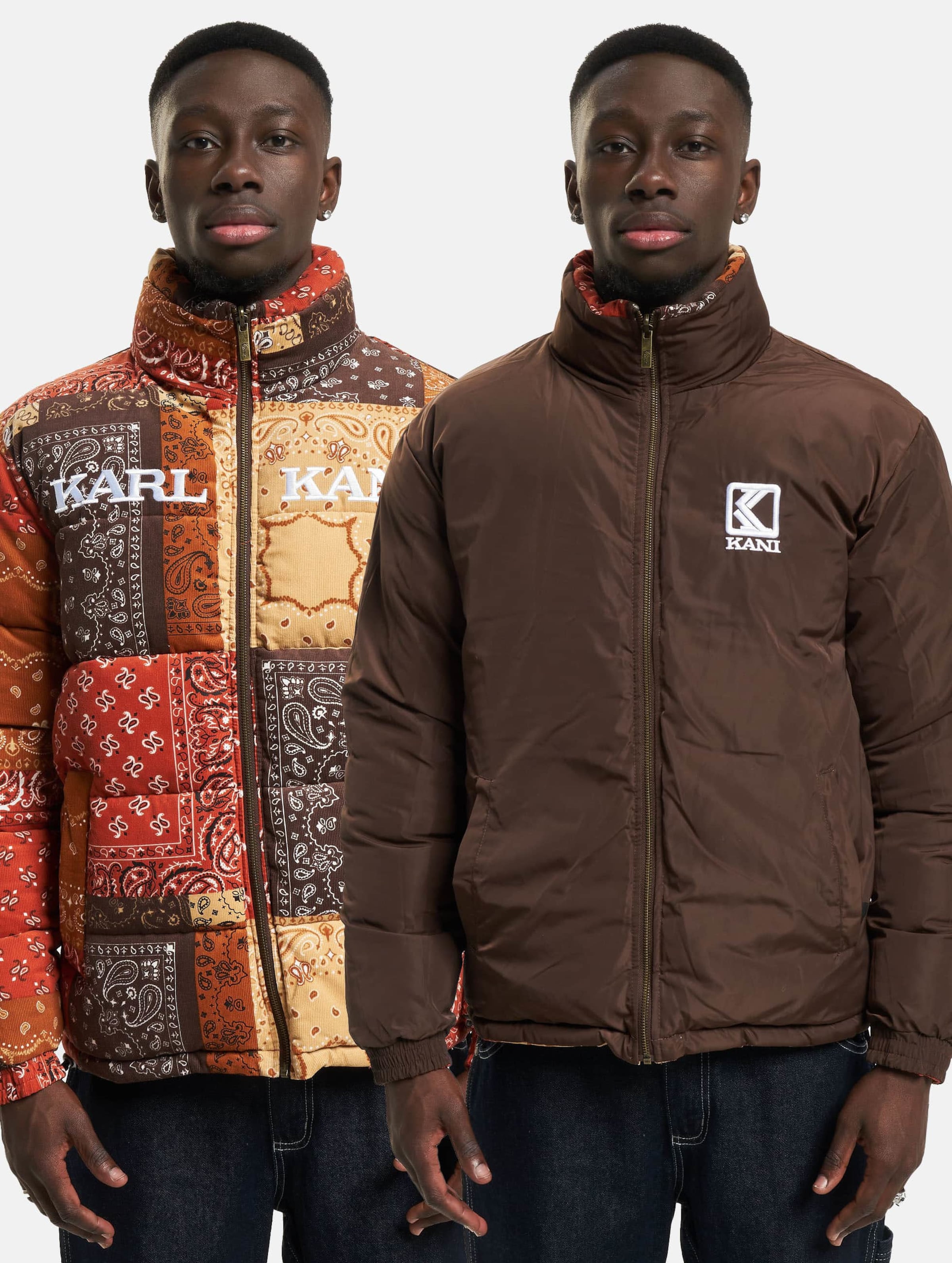 Karl Kani KM224-024-1 KK Retro Paisley Reversible Corduroy Puffer Jacket op kleur kleurrijk, Maat M