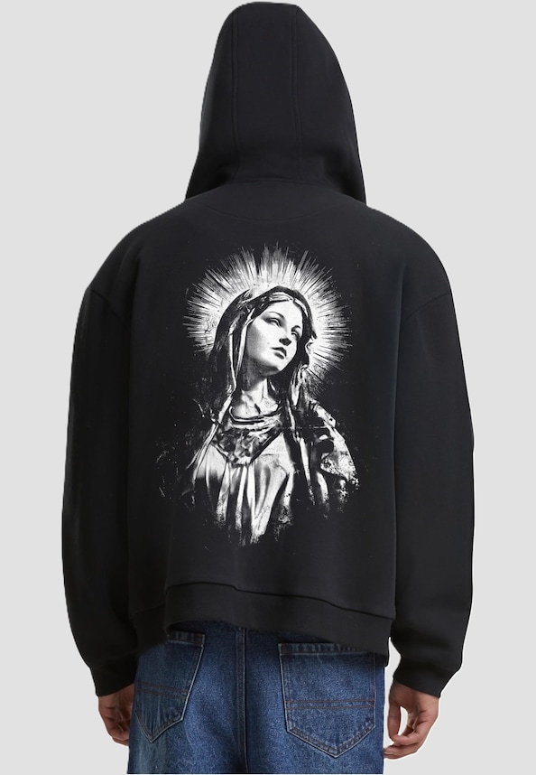 Mary Cross Fluffy Zip Hoody-1