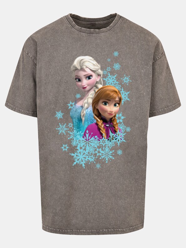 Frozen - Elsa And Anna Sisters Acid Washed Oversize-2