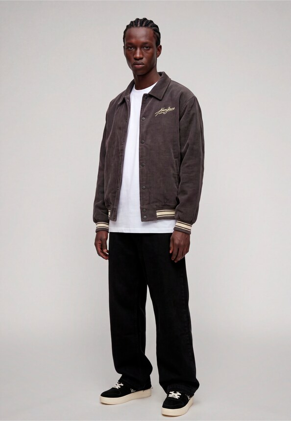 Kani Jeans Corduroy Oversized College Jacket-2
