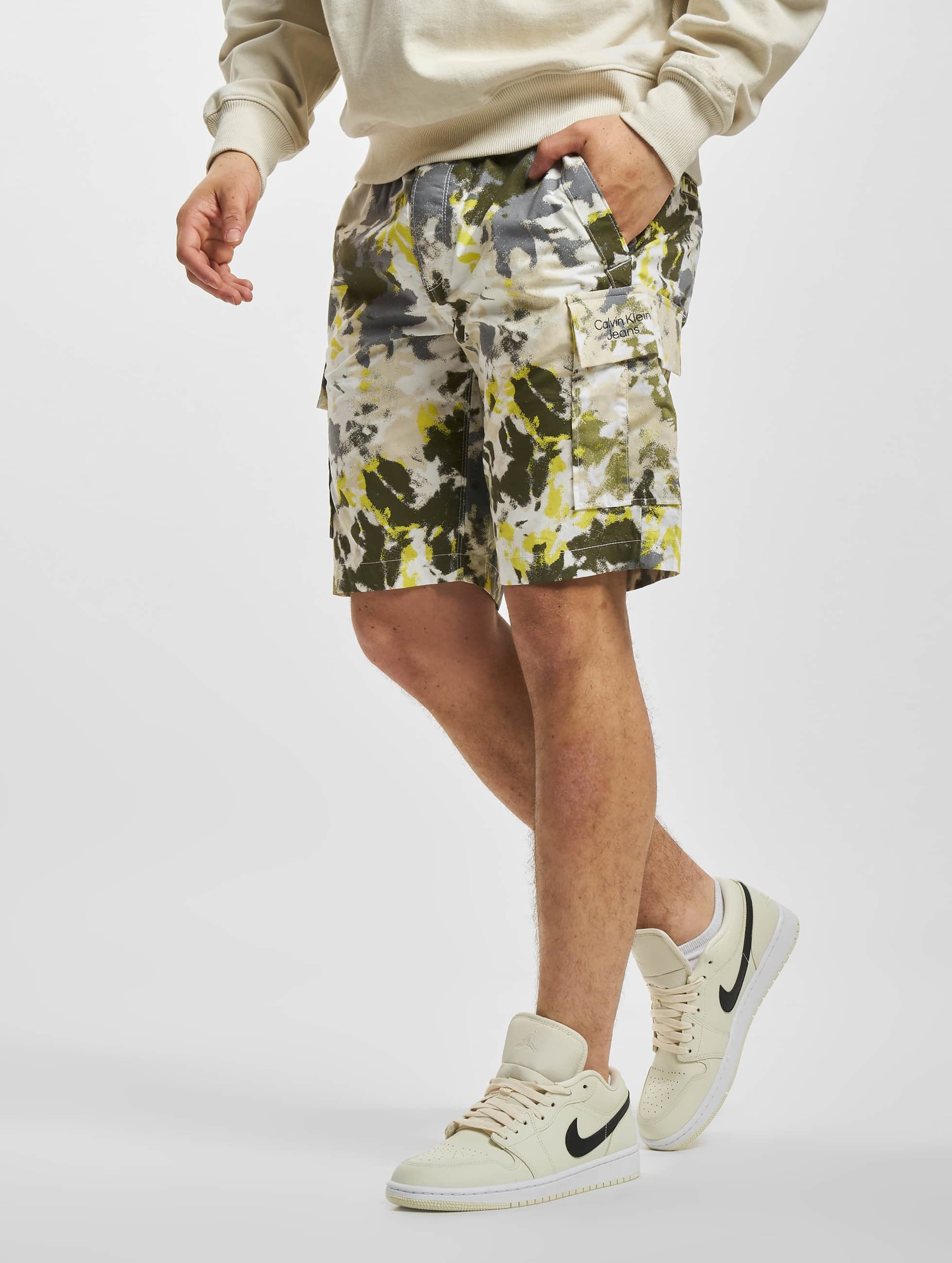 Calvin Klein Jeans Washed Shorts Mannen op kleur camouflage, Maat L