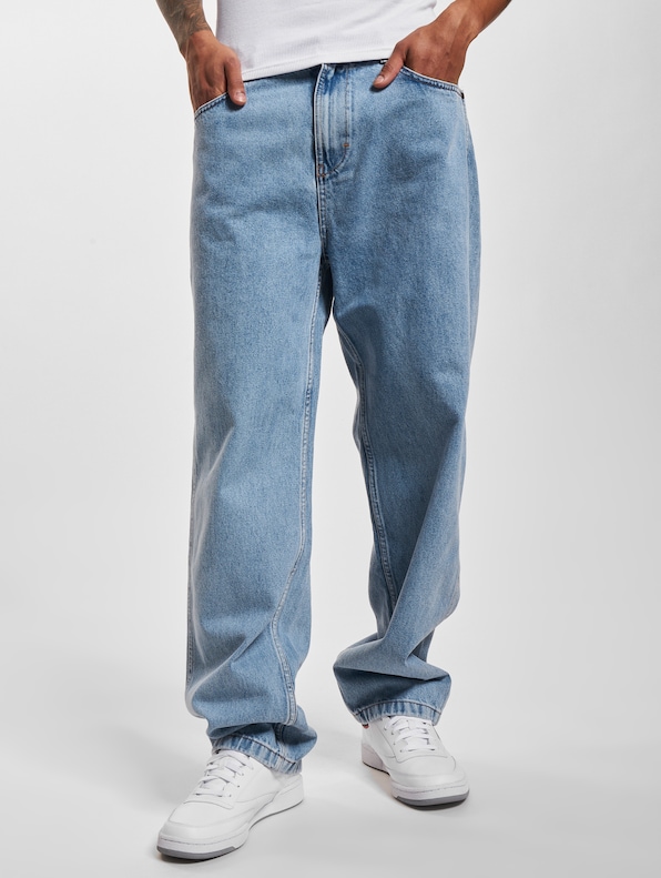 KM-PL051-091-10 KK Small Signature Baggy Five Pocket Denim vintage mid blue-0