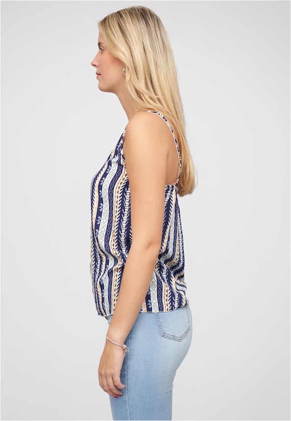 Viskose Trägertop mit Spitzenbordüre-2