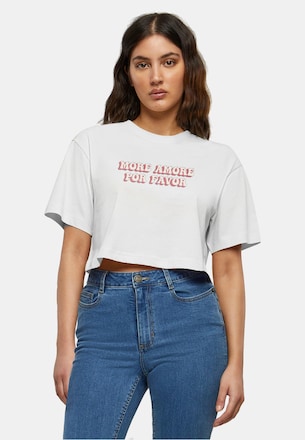 Ladies Hugs & Love - More Amore Por Favor Short Oversized Tee
