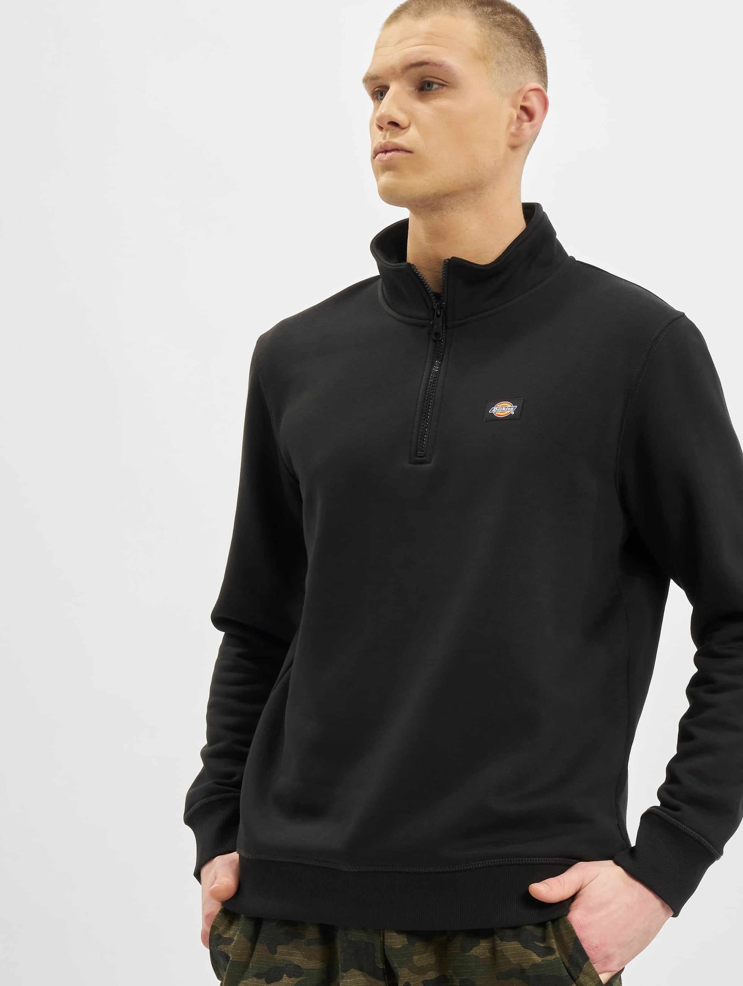 Dickies Oakport Halve Rits Sweatshirt Zwart L Man