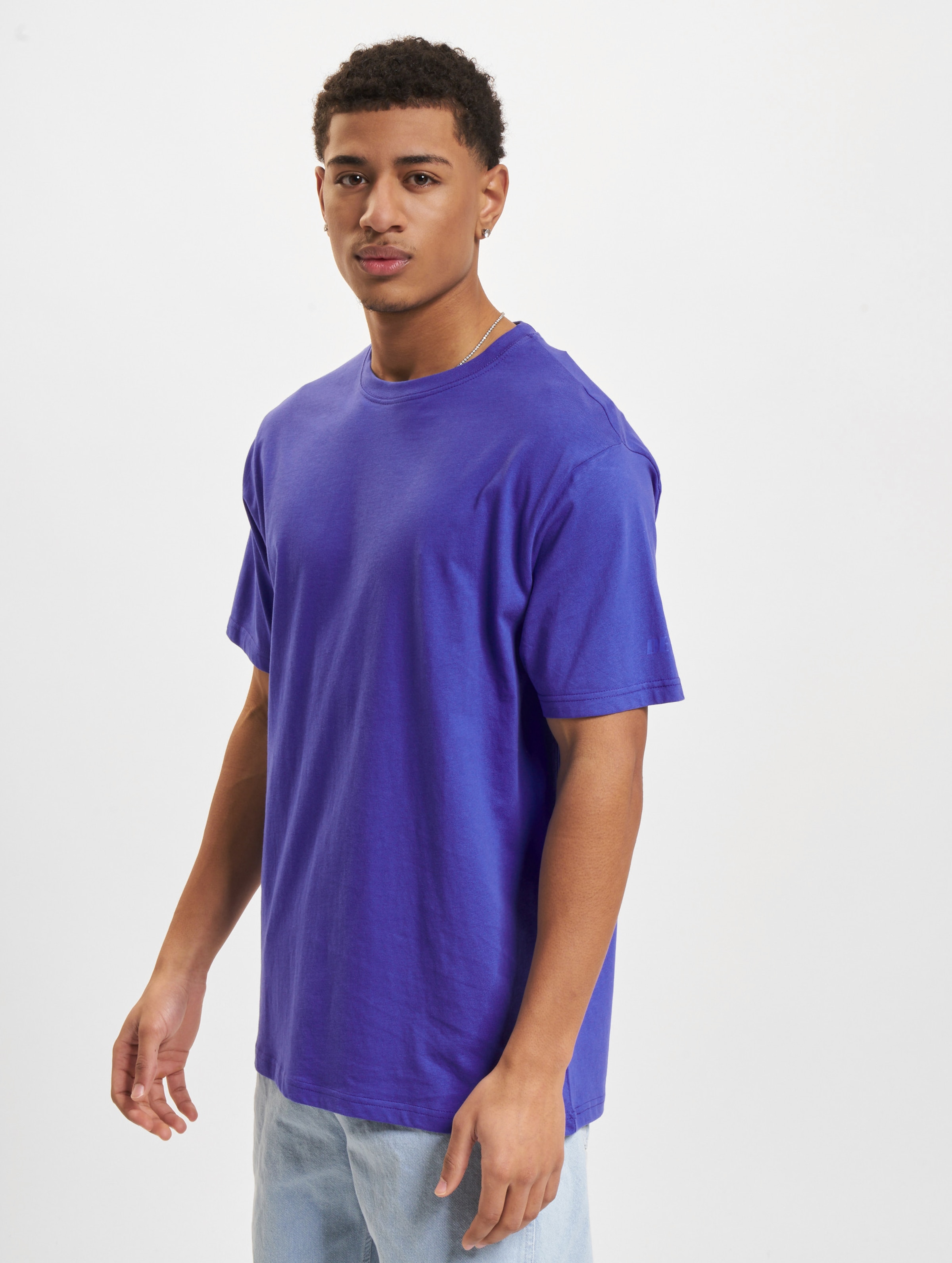 DEF Basic T-Shirts Mannen op kleur blauw, Maat L