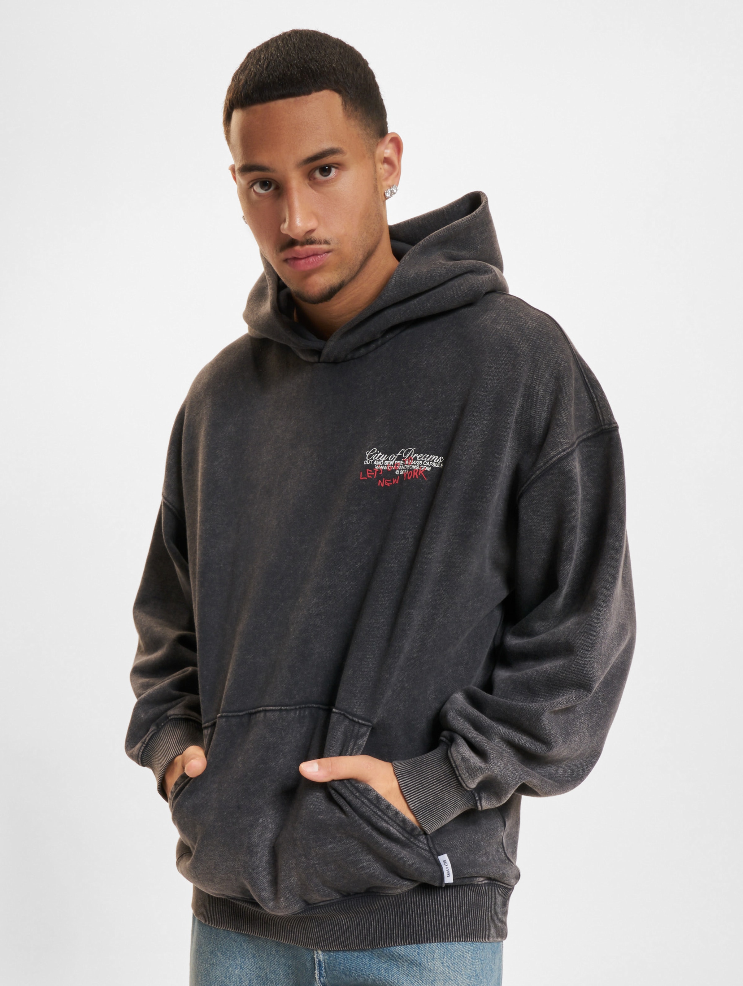 Only & Sons Ramon Relaxed Washed Hoodie op kleur grijs, Maat XXL