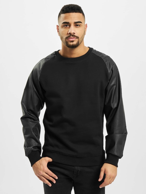 Urban Classics Raglan Leather Imitation Sweatshirt-2
