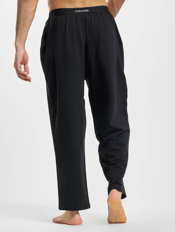 Calvin Klein Straight Leg Cotton Lounge Pants in Black