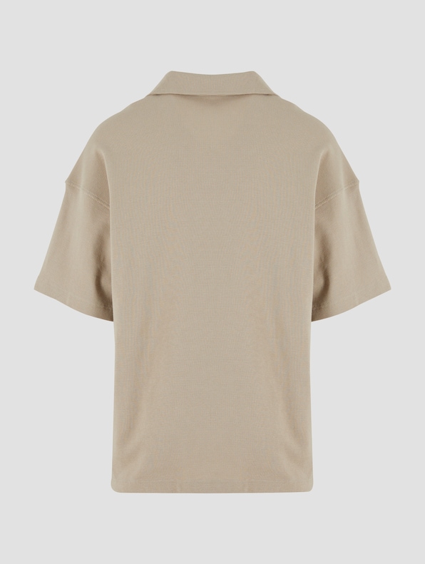 Another Cotton Lab Another Waffle Oversized Polo Shirt-5