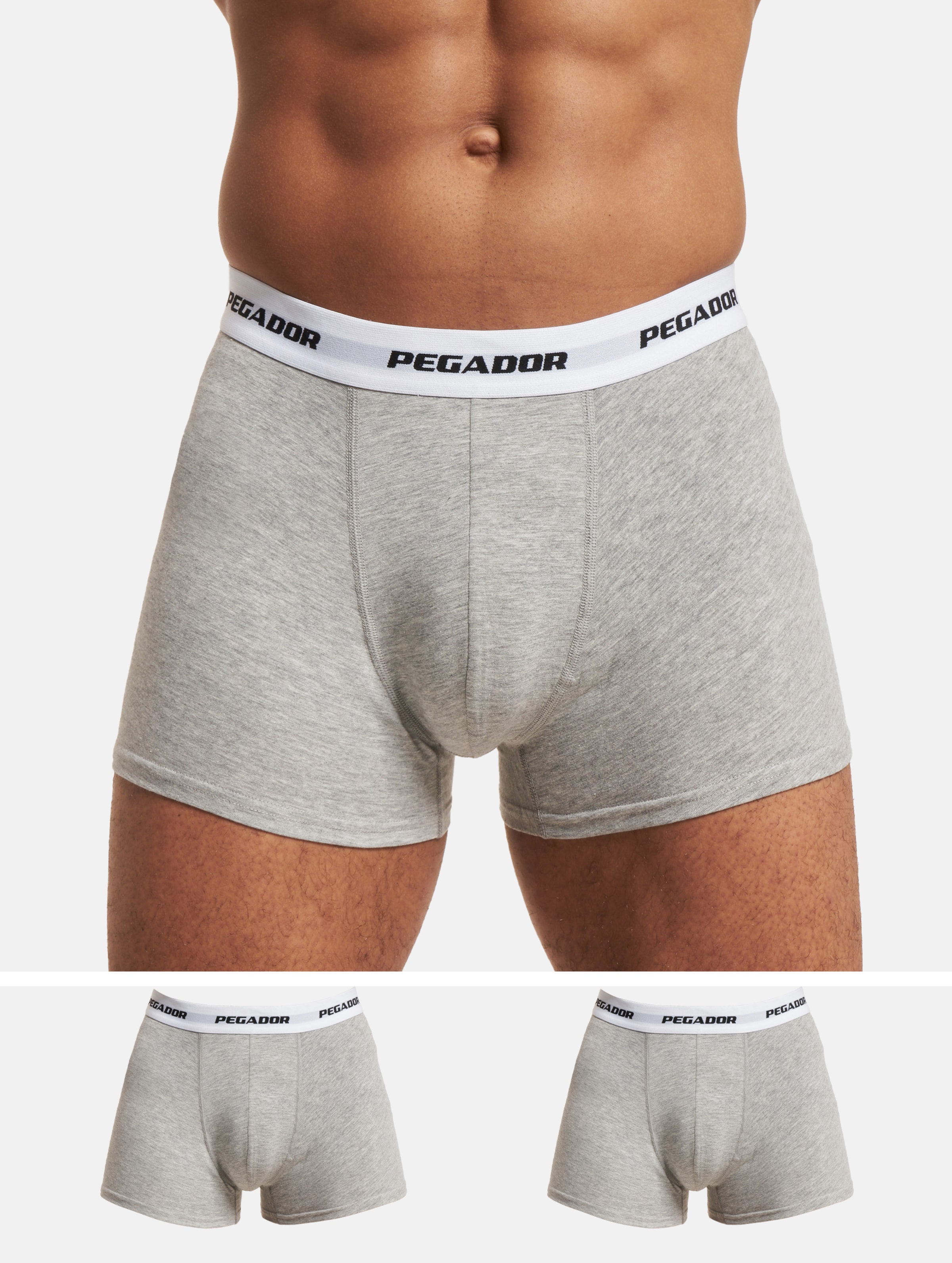 PEGADOR Ango 3er Pack Boxershorts Männer,Unisex op kleur grijs, Maat XL