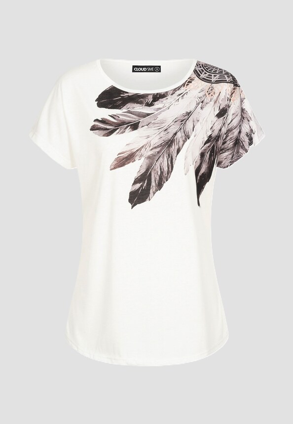 Cloud5ive Damen Viskose T-Shirt mit Traumfänger Print-3