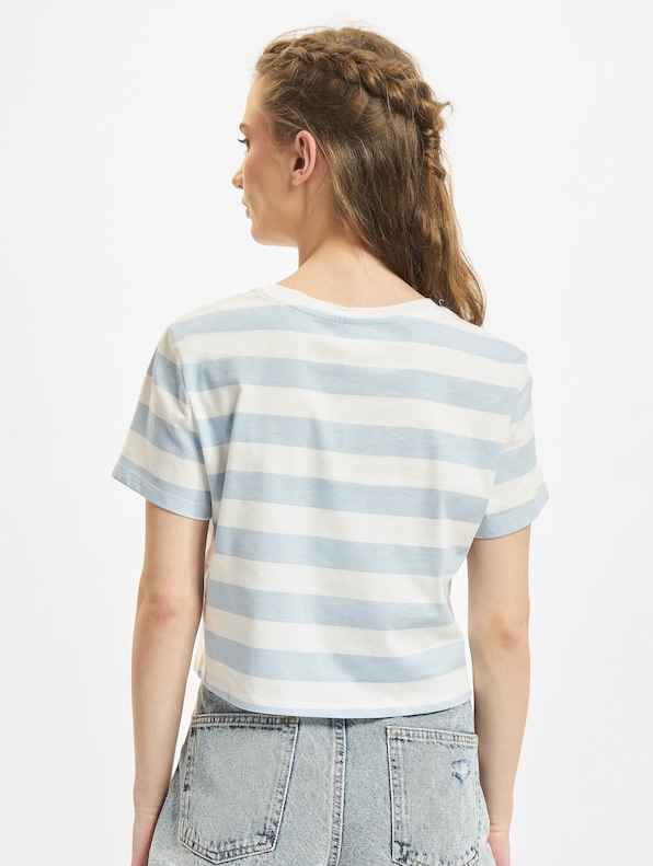 Only May Cropped Knot Stripe T-Shirt Cashmere-1