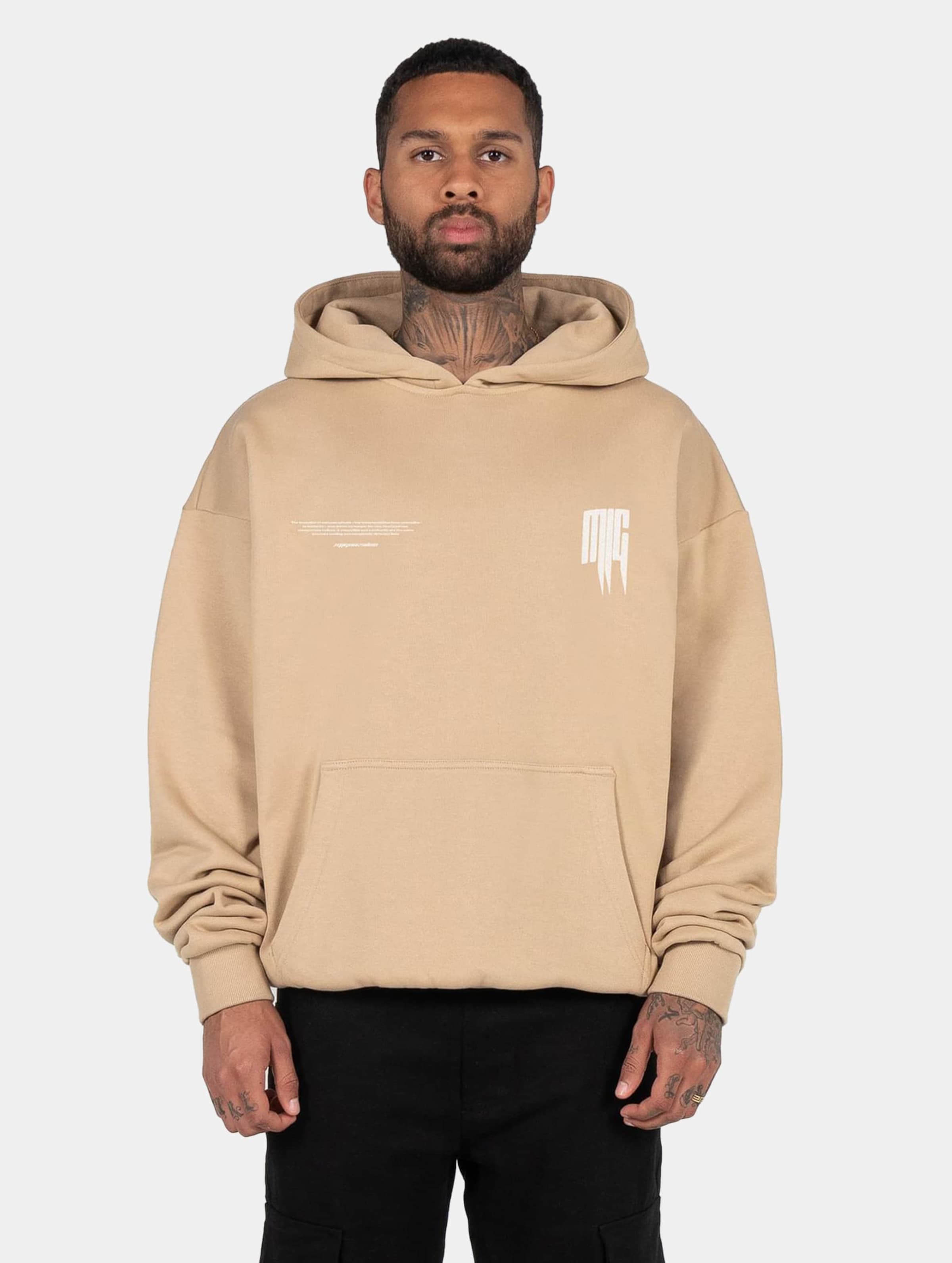 MJ Gonzales METAMORPHOSE V.2 Heavy Oversized Hoody Mannen op kleur beige, Maat 5XL