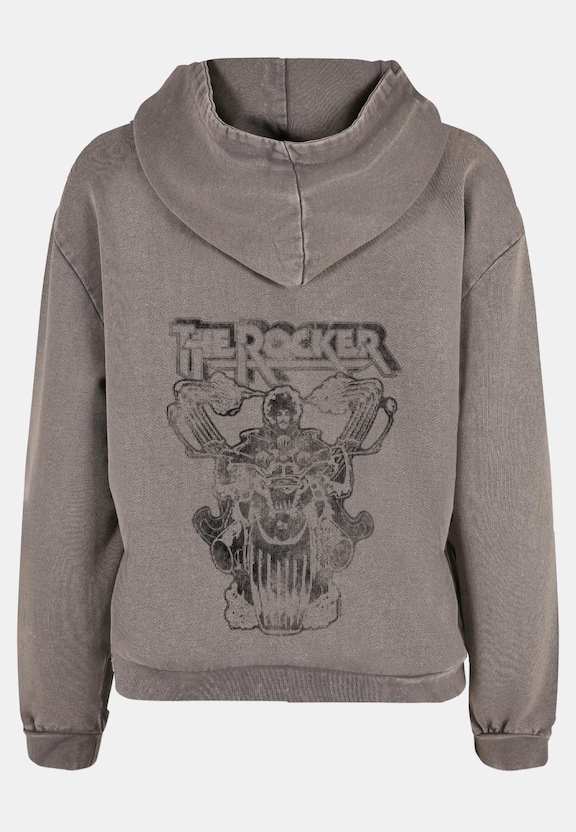 Ladies Thin Lizzy - Logo Rocker Acid Washed Oversize -3