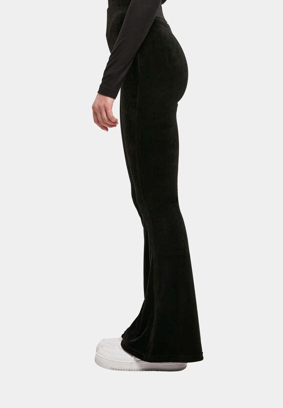 Ladies High Waist Rib Velvet Flared-1