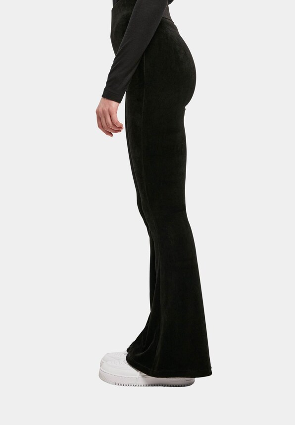 Ladies High Waist Rib Velvet Flared-1