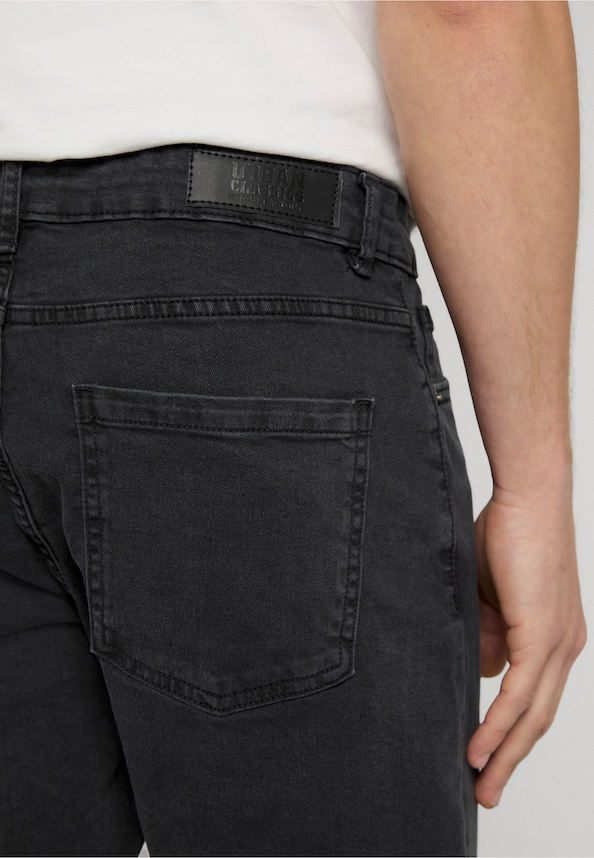 Basic Slim Fit Jeans Shorts-4