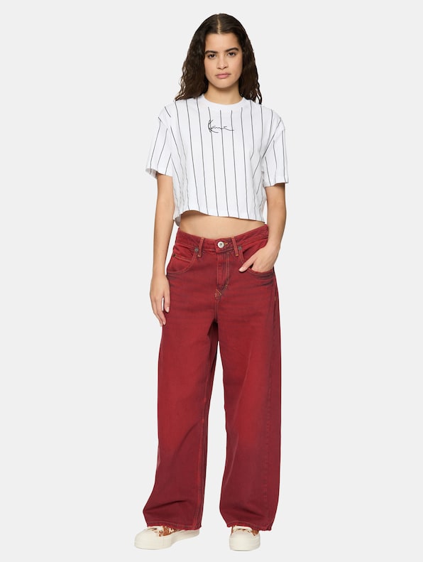 Small Signature Essential Pinstripe Crop -2