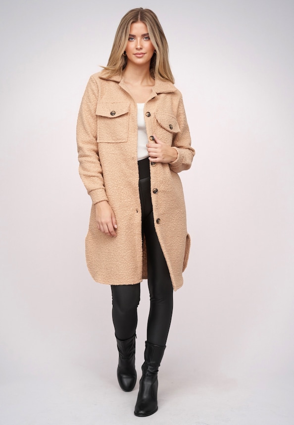 Teddy Coat with buttons and chest pockets-4
