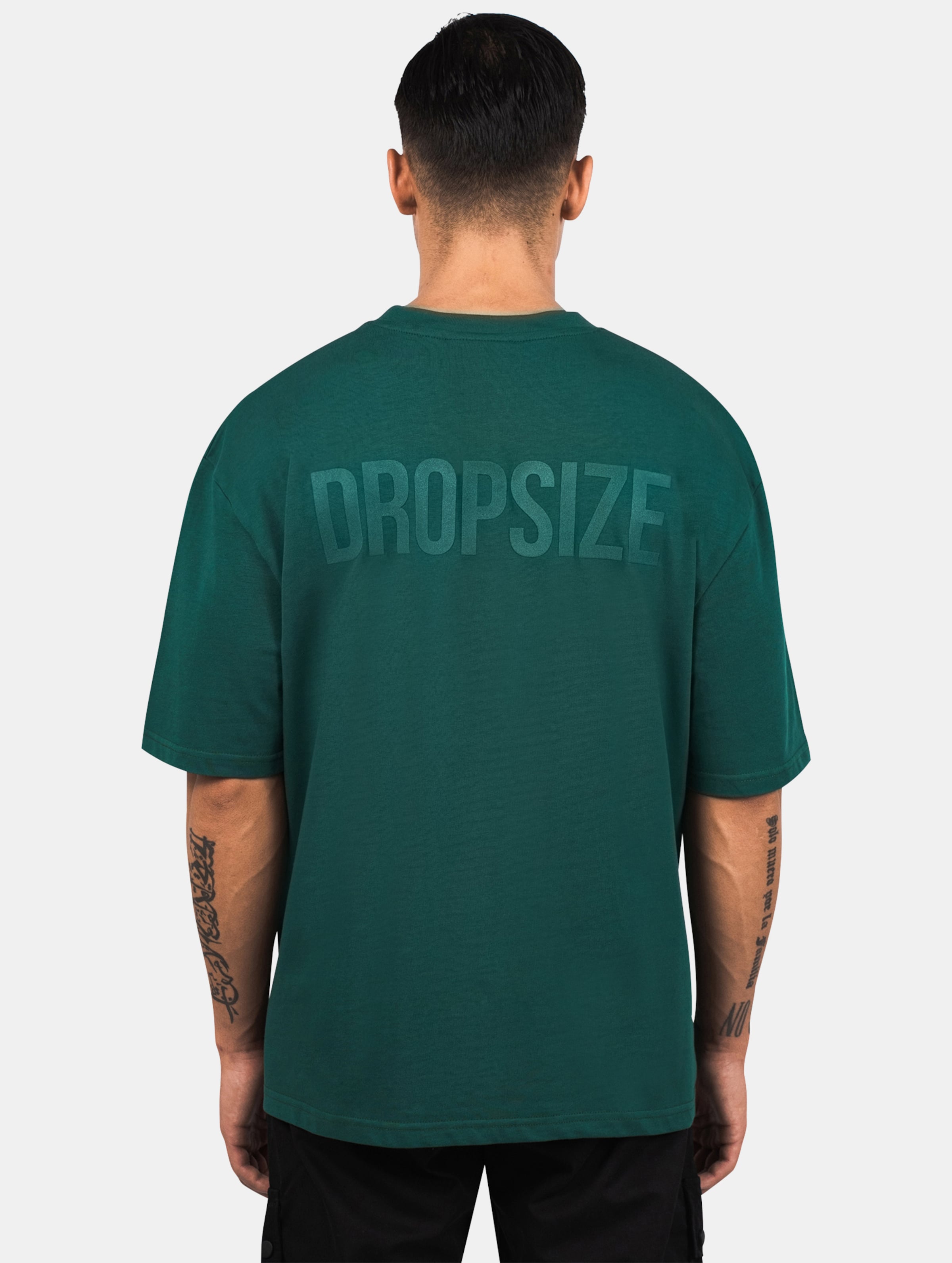 Dropsize Heavy Oversize HD Print T-Shirt op kleur groen, Maat M