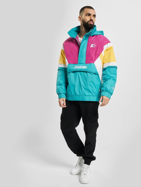 Color Block Half Zip Retro-6