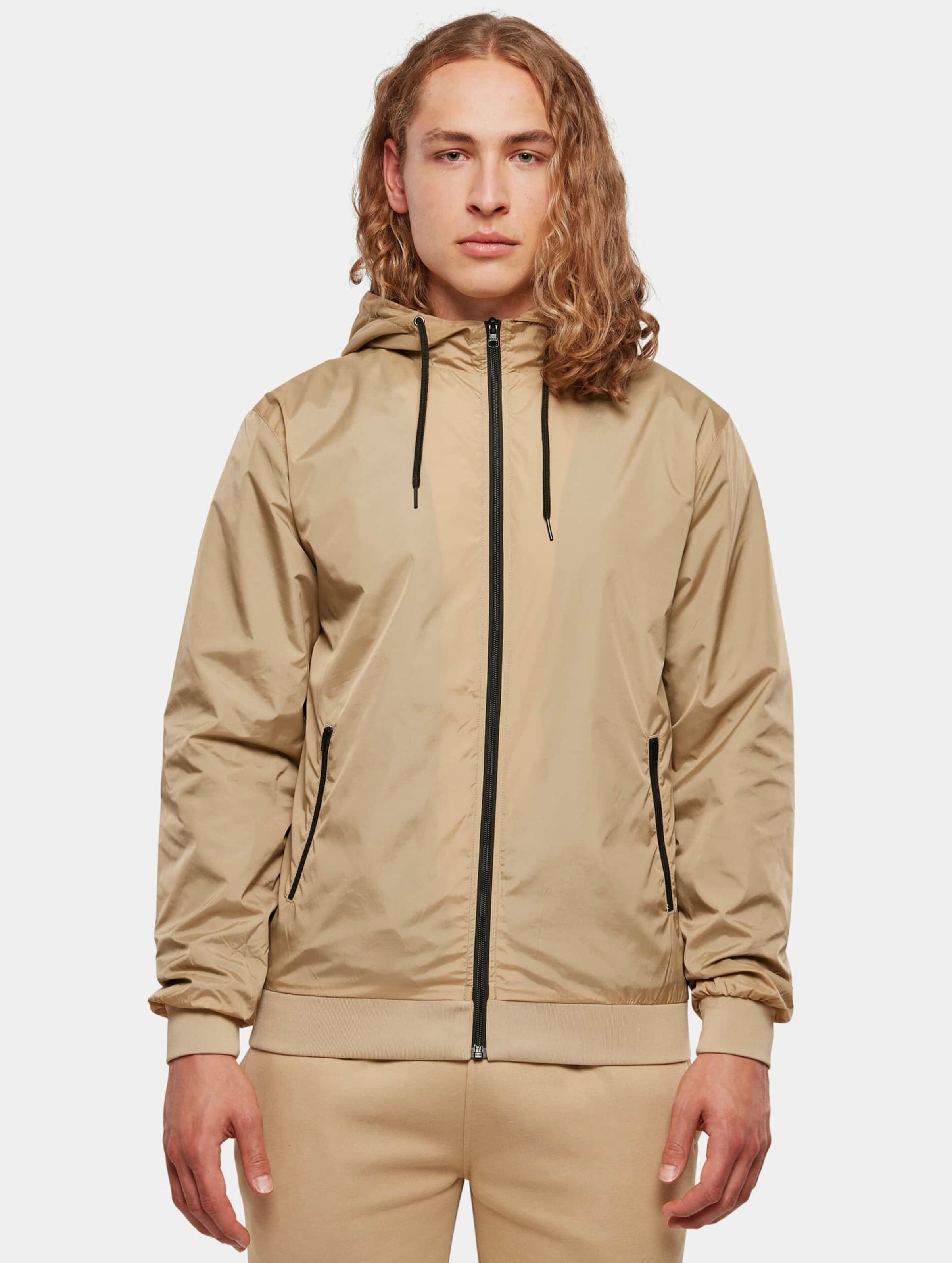 Build Your Brand Windrunner Mannen op kleur beige, Maat 4XL