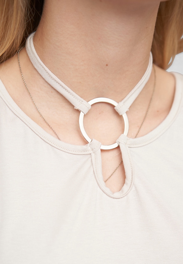 Cloud 5ive Viscose Neckholder Top with Ring-Detail-5