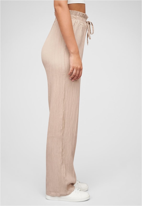 Sommer Hose mit weitem Beinschnitt und Strukturstoff-3