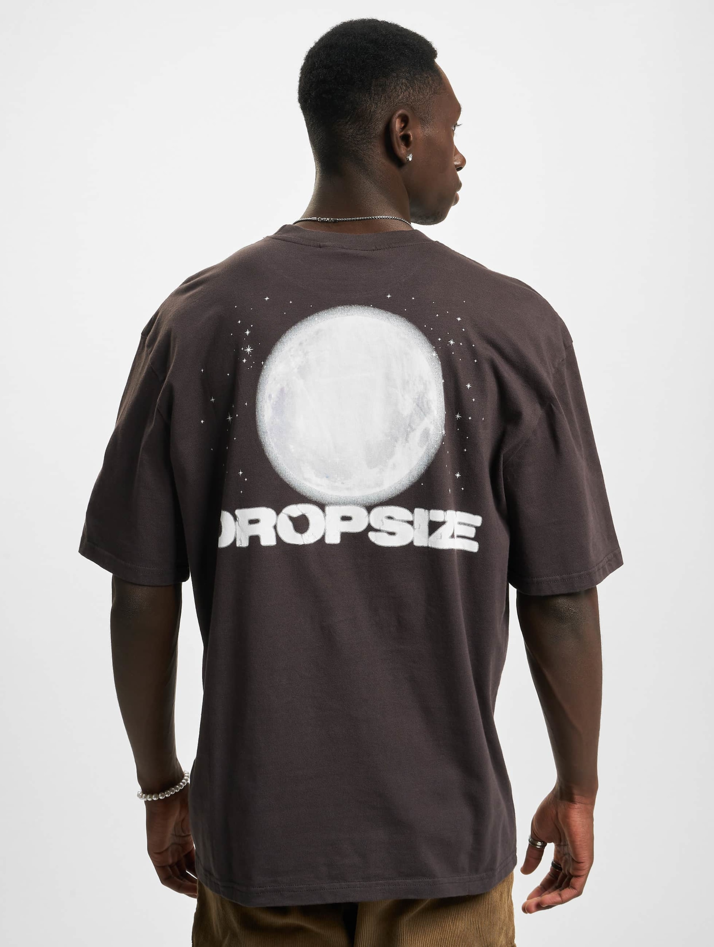 Dropsize Heavy Oversize Moon Washed T-Shirt Mannen op kleur zwart, Maat XXL