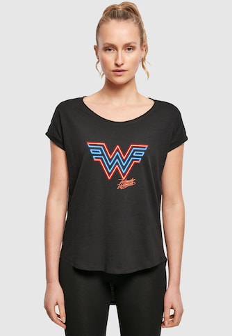 DC Comics Wonder Woman 84 Neon Emblem with Ladies Long Slub Tee