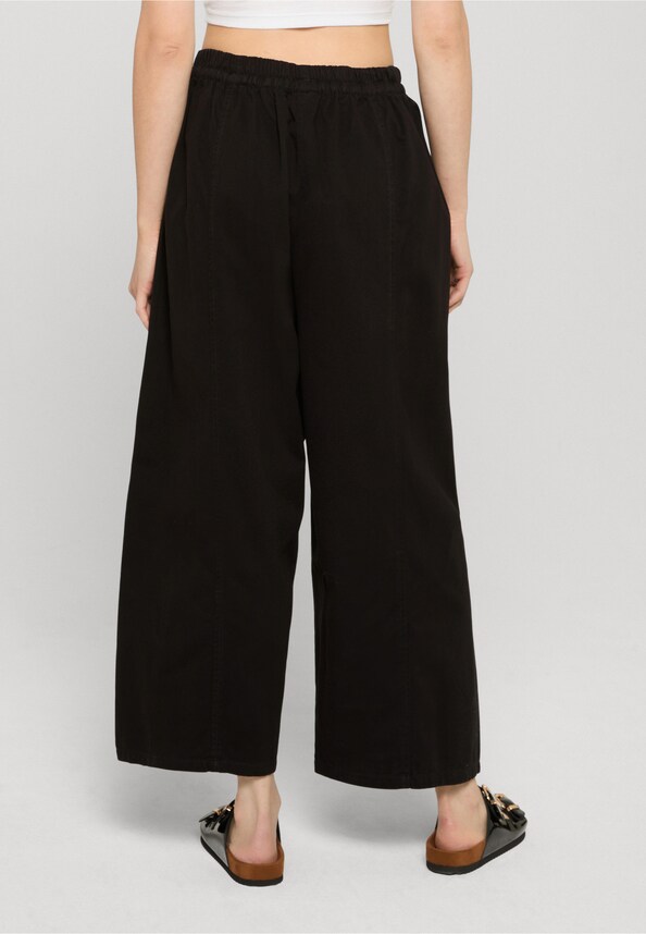 Ladies Barrel Cropped Cotton Pants-1