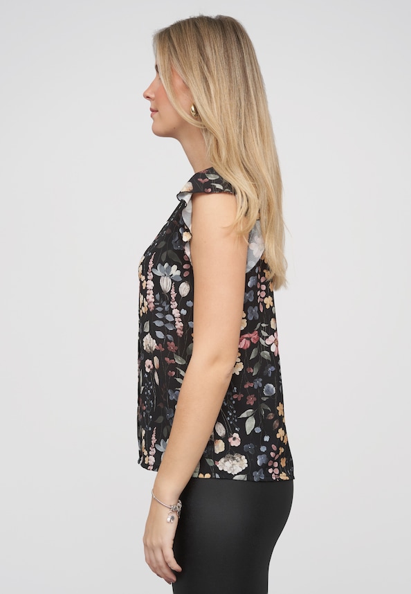 Blouse with buttons and floral print-2