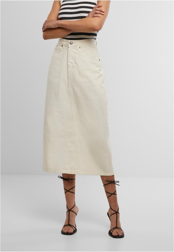 Ladies Soft Denim Midi Skirt-0