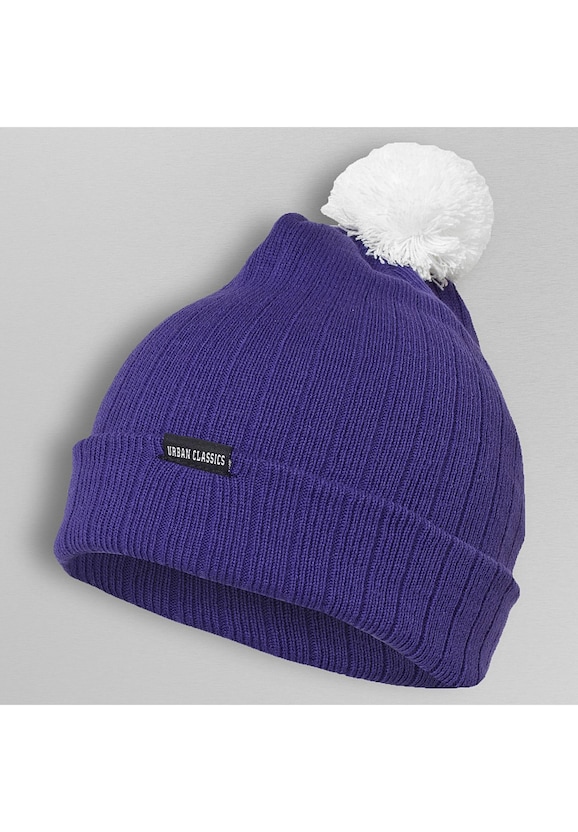 Contrast Bobble Beanie-0