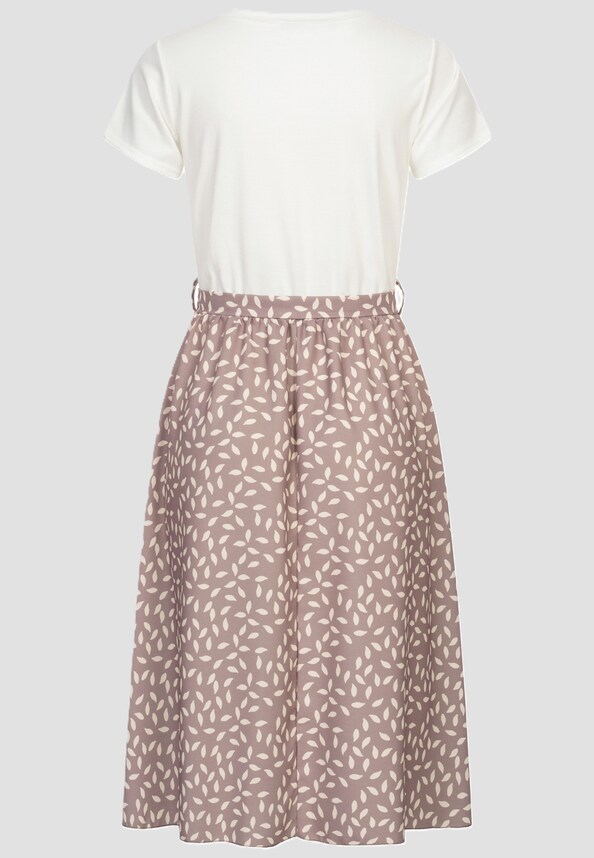 Cloud5ive Damen Kleid Satin Rock 2-Pockets und Bindegürtel-4