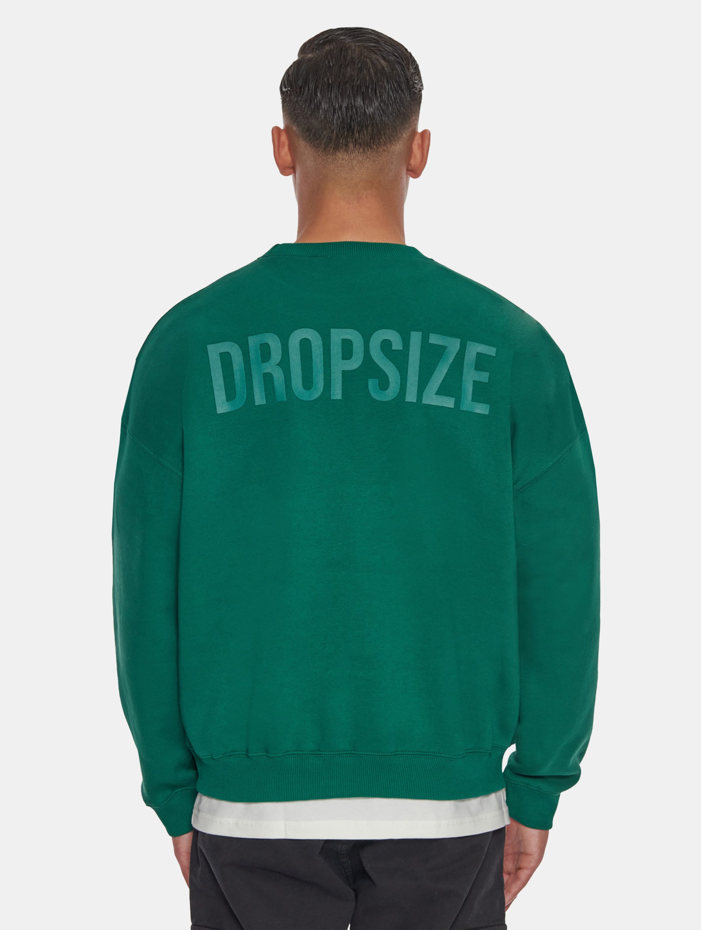 Dropsize Heavy Oversize Print Pullover Mannen op kleur groen, Maat S