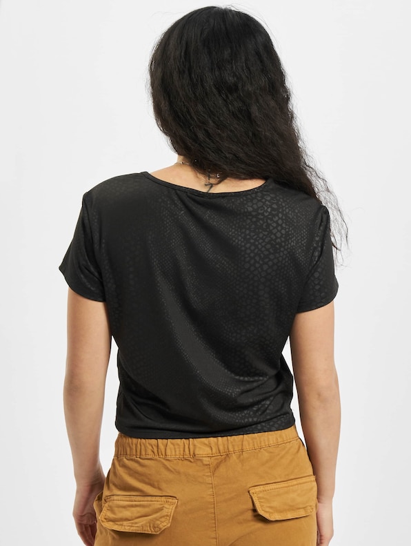 Ladies Stretch Pattern Cropped Tee-1