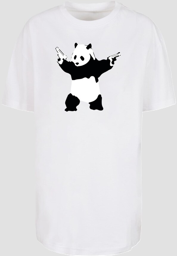 Ladies Brandalised - Panda Guns Oversized Boyfriend Tee-2