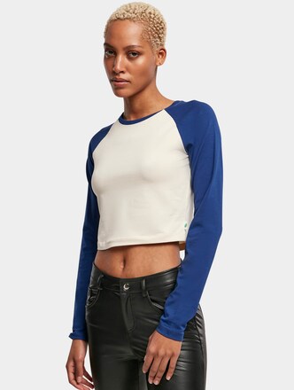 Ladies Organic Cropped Retro Baseball Longsleeve