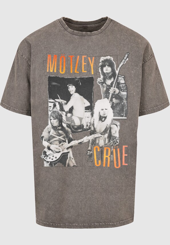 Motley Crue - Vintage Punk Collage Acid Washed Heavy Oversized Tee-2