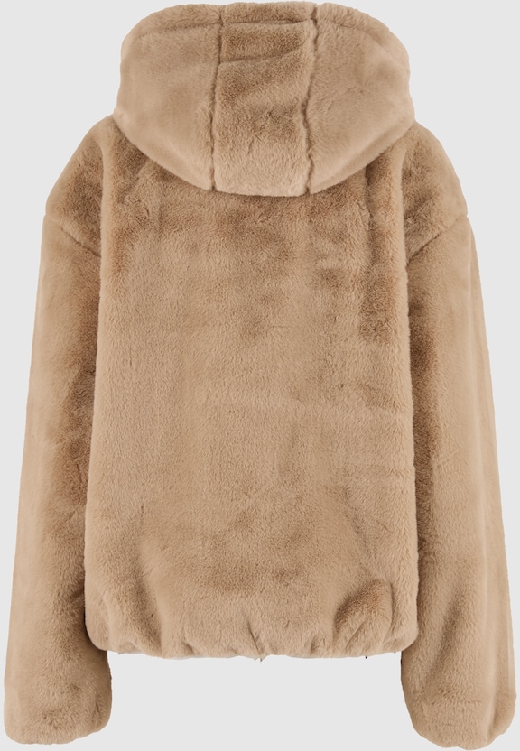 Full Zip Faux Fur Hoodie-5