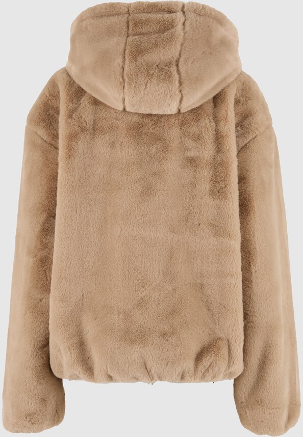 Full Zip Faux Fur Hoodie-5