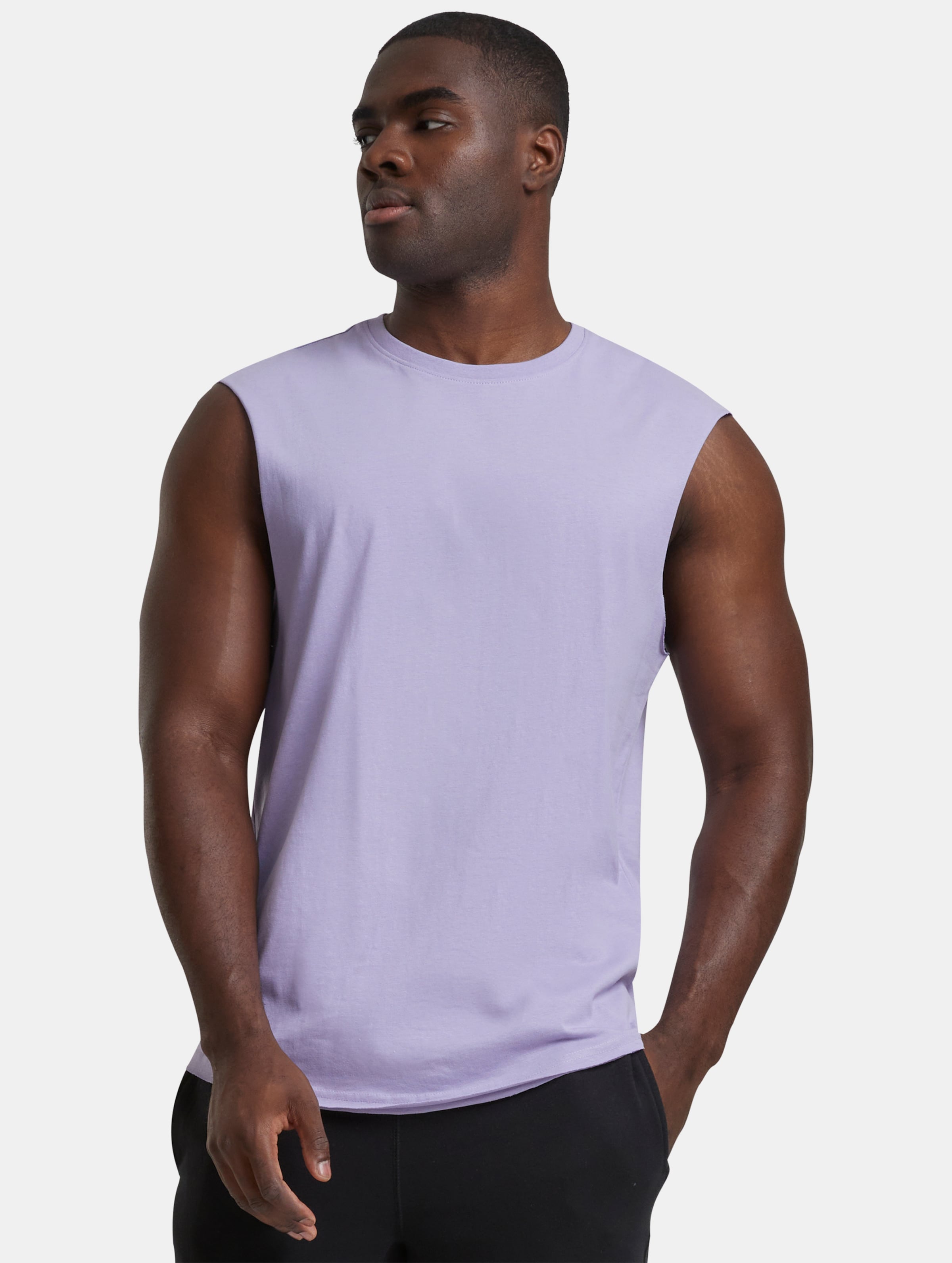 Urban Classics - Open Edge Mouwloos shirt - XXL - Lila