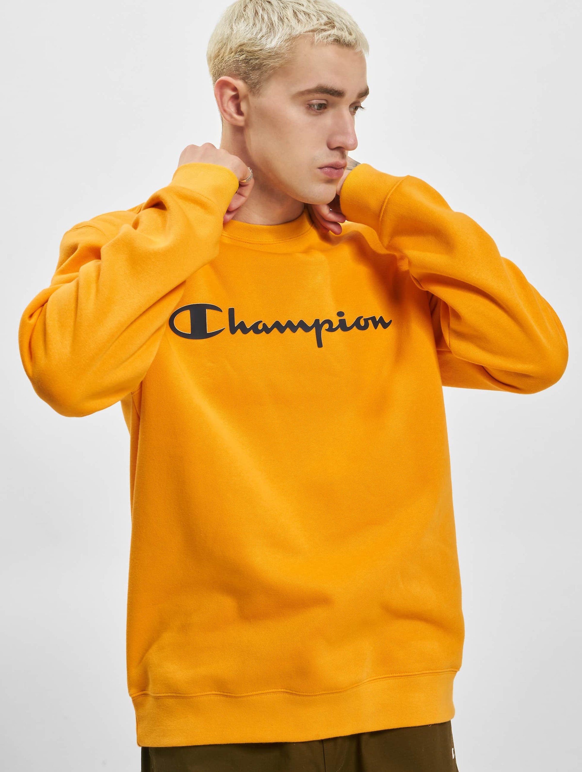 Champion yellow crew outlet neck sweater