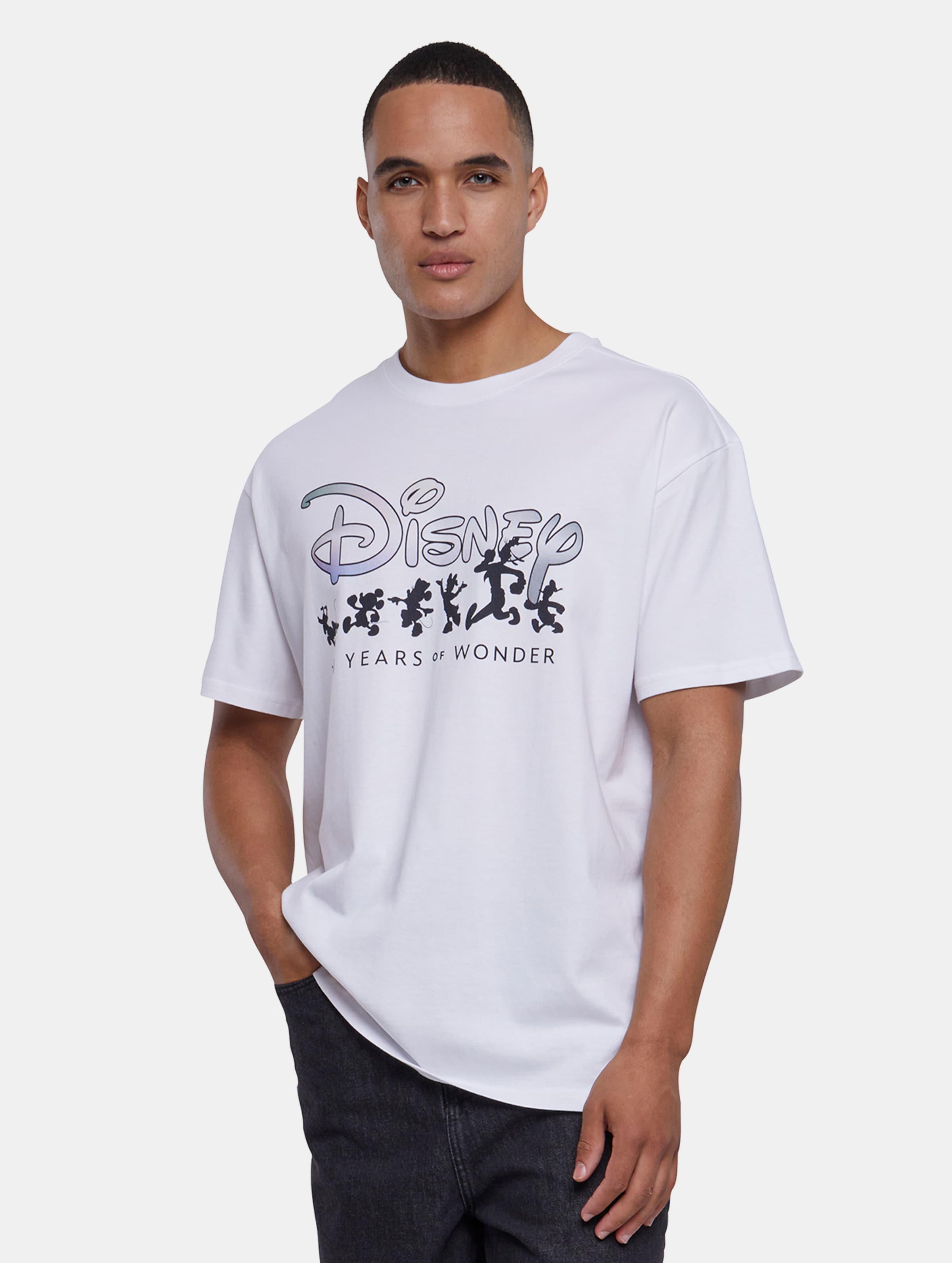 Mister Tee Upscale Mickey Mouse - Disney 100 Years of Wonder Logo Oversize Heren T-shirt - L - Wit