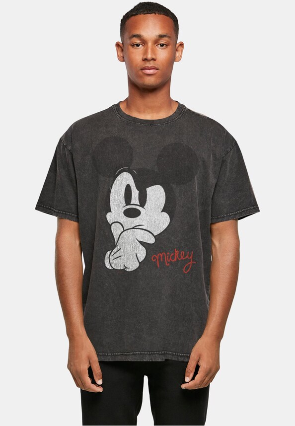 Mickey Mouse - Distressed Ponder Acid Washed Oversize-0