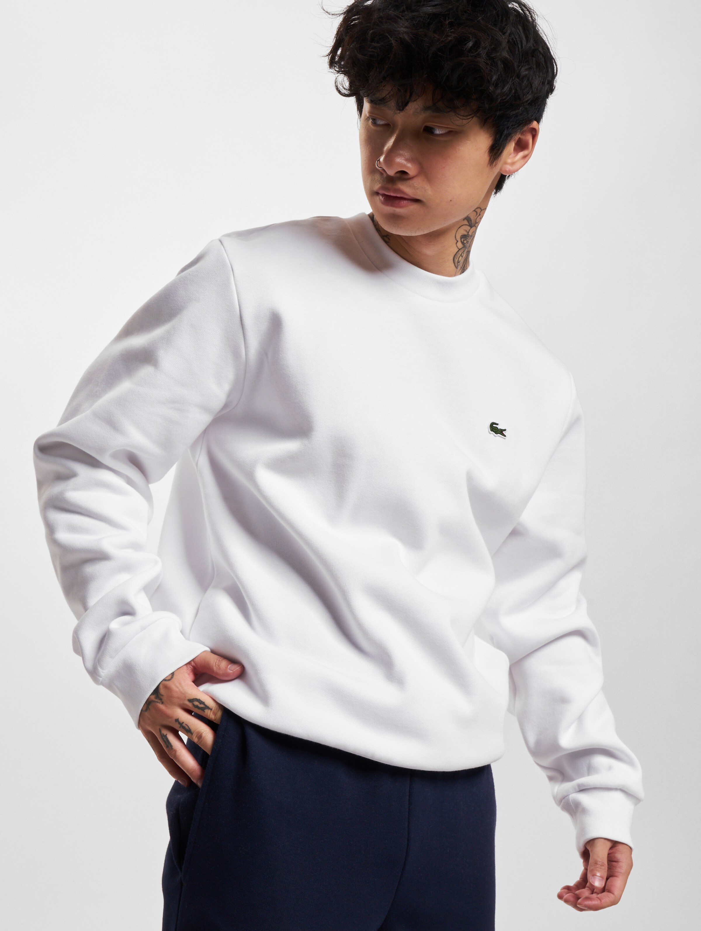 Lacoste on sale white sweatshirt