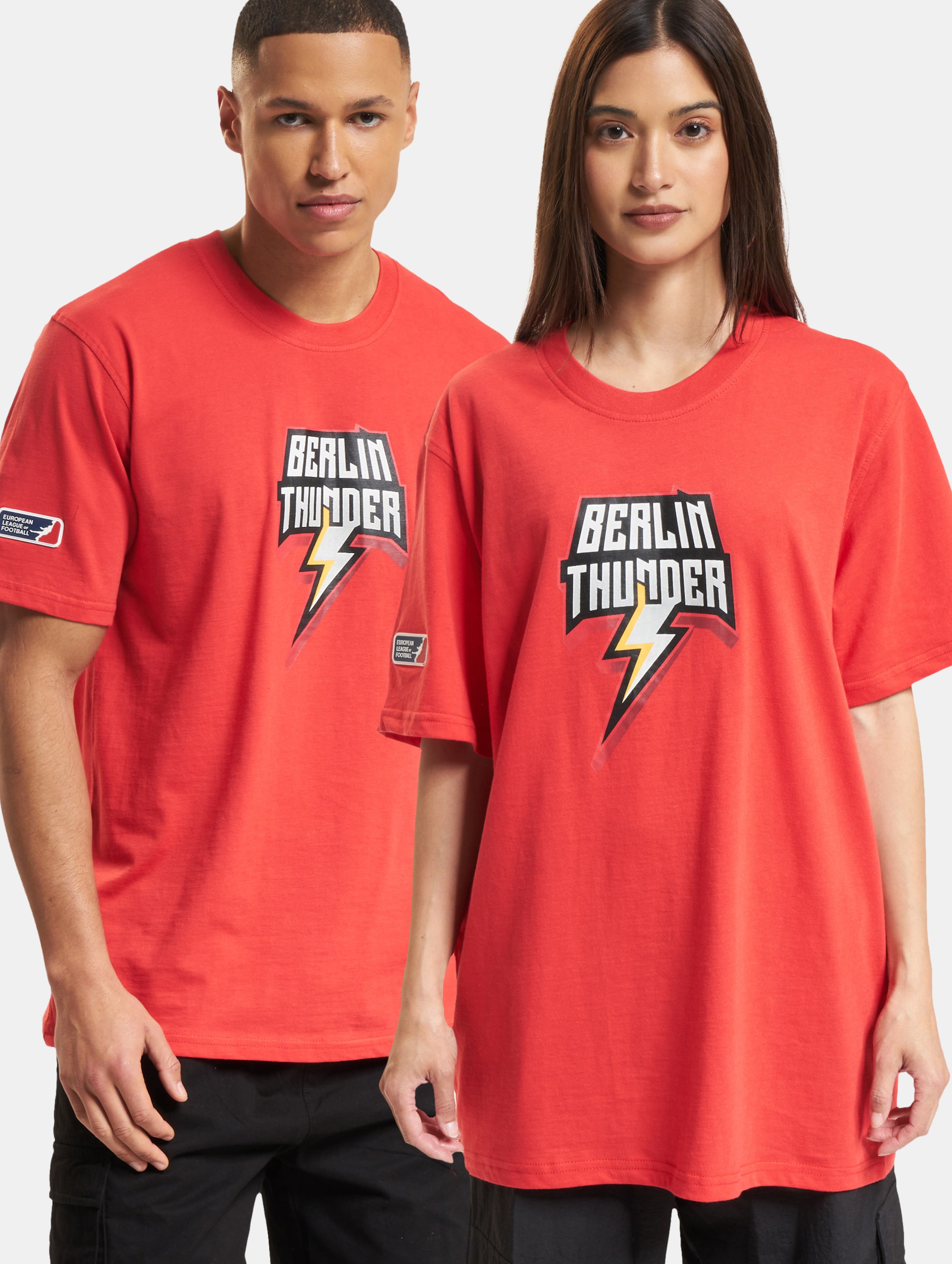 European League Of Football ELF Berlin Thunder 1 T-Shirt Unisex op kleur rood, Maat 3XL