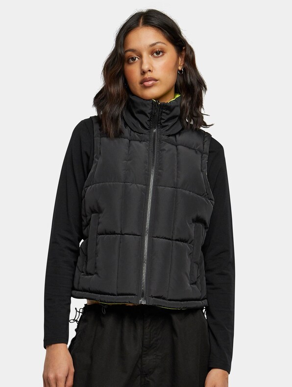 Ladies Reversible Cropped Puffer Vest-0